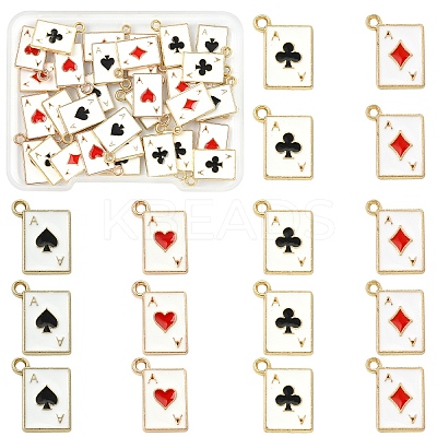 32Pcs 4 Styles Rack Plating Alloy Charms ENAM-YW0005-57-1