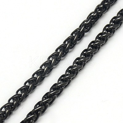 Trendy Men's 201 Stainless Steel Wheat Chain Necklaces NJEW-L043A-45B-1