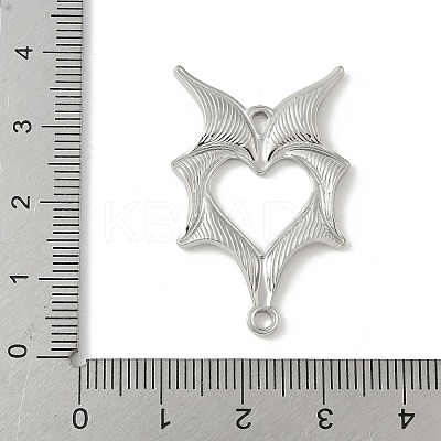 304 Stainless Steel Bat Wings Heart Links Connector Charms X-STAS-S186-13P-1