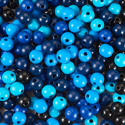 240Pcs 6 Colors Natural Wooden Beads WOOD-TA0002-74C-1