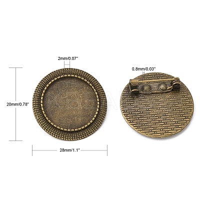 Vintage Alloy Brooch Cabochon Bezel Settings X-PALLOY-O038-20AB-NF-1