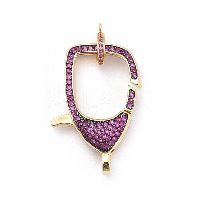 Brass Micro Pave Cubic Zirconia Lobster Claw Clasps ZIRC-F110-94G-03-1