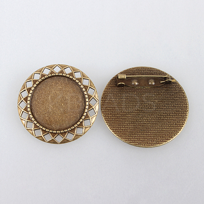 Vintage Alloy Brooch Cabochon Bezel Settings PALLOY-N0085-47AB-NF-1