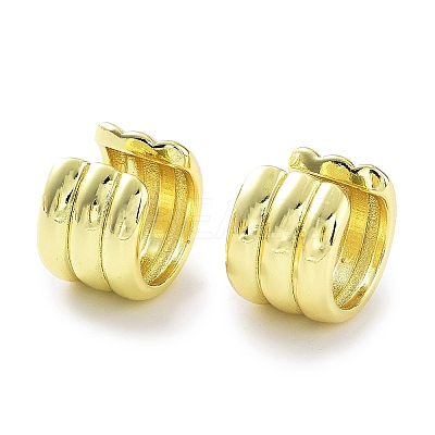 Grooved Brass Cuff Earrings EJEW-D088-14G-1