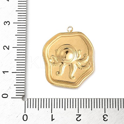 304 Stainless Steel Epoxy Resin with Natural Shell and Sequins Inside Pendants STAS-L026-17G-L04-1