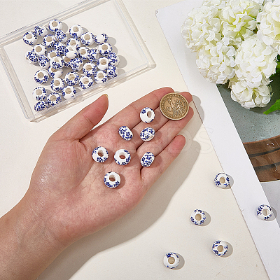 60Pcs Handmade Porcelain European Beads PORC-SC0001-25B-1