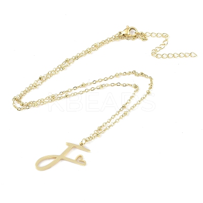 304 Stainless Steel Pendant Necklaces NJEW-H029-02G-F-1
