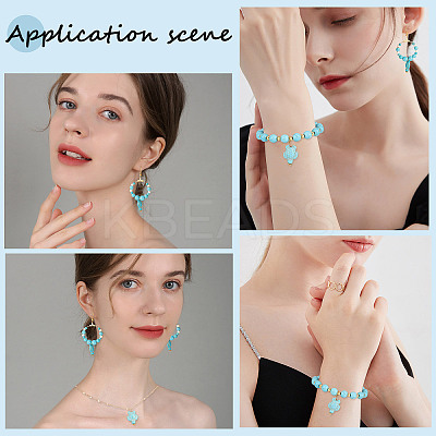 80Pcs Dyed Synthetic Turquoise Pendants FIND-SC0003-90-1