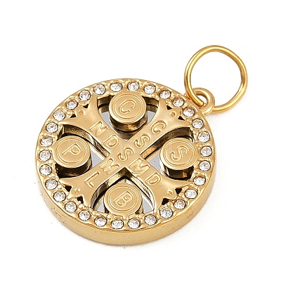 304 Stainless Steel Rhinestone Pendants STAS-K307-11A-G-1