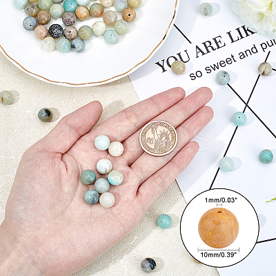 Natural Flower Amazonite Beads Strands G-OC0001-44-1