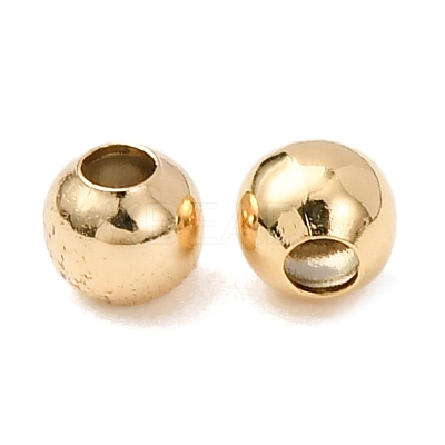 Real 24K Gold Plated Brass Round Spacer Beads X-PALLOY-M029-03G-1