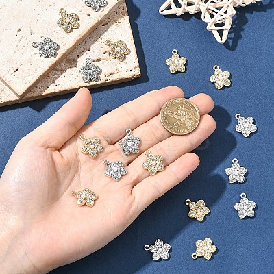 20Pcs 2 Colors Alloy Rhinestone Pendants FIND-YW0010-37-1