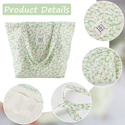 Flower Printed Canvas Women's Tote Bags ABAG-WH20005-06-1