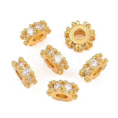 Brass Pave Clear Cubic Zirconia Beads CU-CBA6A75-19B-G-1