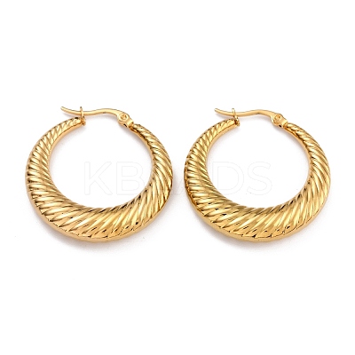 Ion Plating(IP) 304 Stainless Steel Hoop Earrings EJEW-O096-36G-1
