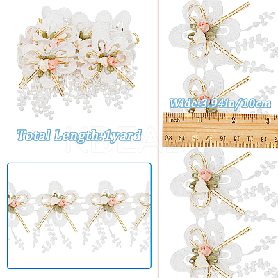 1 Yard Embroidery Flower Polyester Lace Trim OCOR-GF0002-55-1