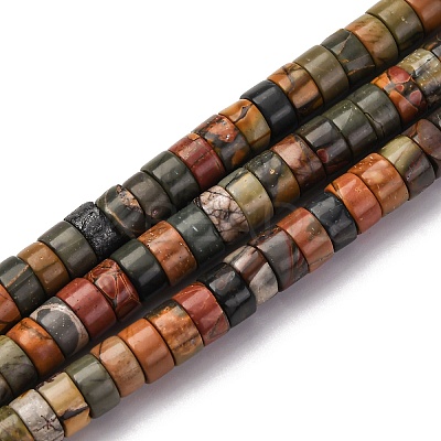 Natural Polychrome Jasper/Picasso Stone/Picasso Jasper Beads Strands G-Z006-C42-1