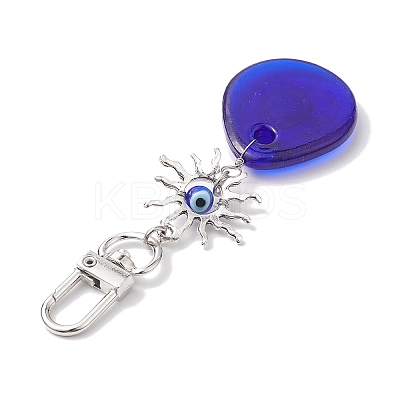 Evil Eye Lampwork Pendant Decorations HJEW-JM01996-02-1