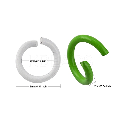 Spray Painted Iron Open Jump Rings IFIN-F149-F-1