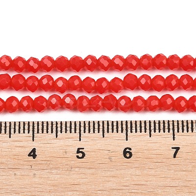Opaque Solid Color Crystal Glass Faceted Rondelle Beads Strands GLAA-F025-A08-1