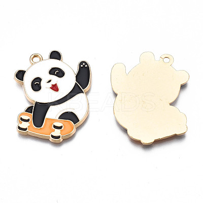 Rack Plating Alloy Enamel Pendants ENAM-N055-045-1