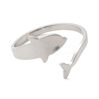 Non-Tarnish 304 Stainless Steel Open Cuff Rings RJEW-K262-01A-P-1