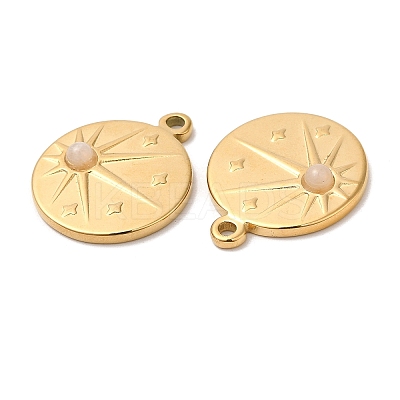 Ion Plating(IP) 316 Stainless Steel Flat Round Pendants STAS-K258-28G-1