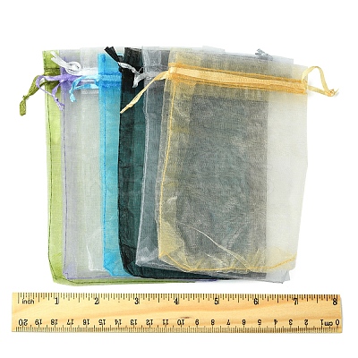 50Pcs Organza Bags Jewellery Storage Pouches Wedding Favour Party Mesh Drawstring Gift OP-FS0001-05C-1