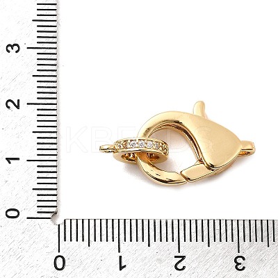 Brass Clear Cubic Zirconia Lobster Claw Clasps KK-Z078-50G-1
