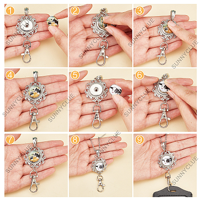 DIY Half Round Pendant Necklace Making Kits DIY-SC0019-99C-1