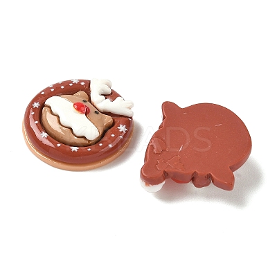 Santa Claus & Tree & Deer Christmas Theme Opaque Resin Cabochons RESI-B037-03-1