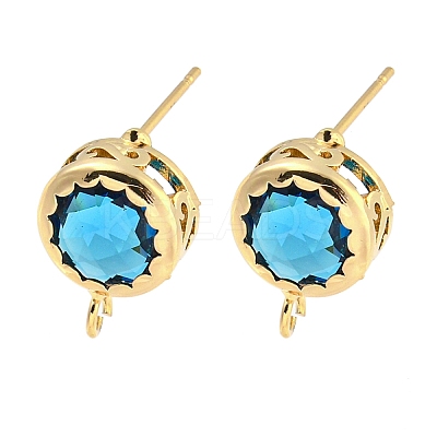 Bass Glass Stud Earring Findings KK-S387-01G-06-1