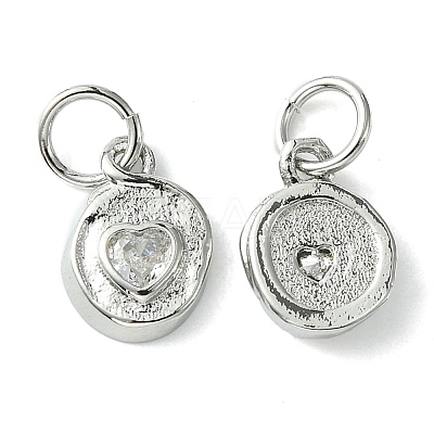 Rack Plating Brass Micro Pave Cubic Zirconia Pendants KK-K332-11P-1
