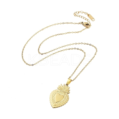 Sacred Heart 304 Stainless Steel Pendant Necklaces NJEW-G083-02B-G-1