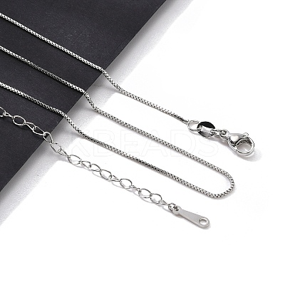 Brass Box Chain Necklaces for Women NJEW-G160-17P-1