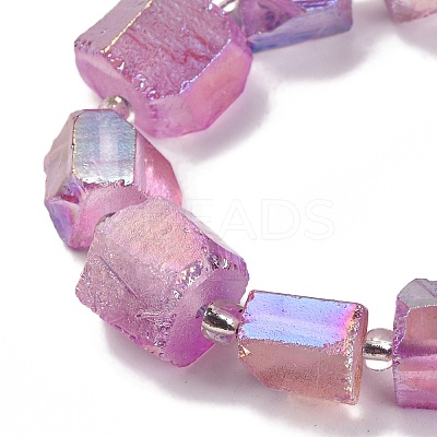 Electroplated Natural Quartz Beads Strands G-G767-02-19-1