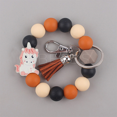 10Pcs 5 Colors  Unicorn Food Grade Eco-Friendly Silicone Beads SIL-DR0001-01-1