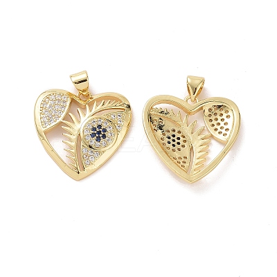Brass with Cubic Zirconia Pendants KK-G453-09G-1