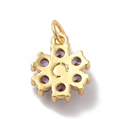 Rack Plating Brass Micro Pave Cubic Zirconia Charms KK-A160-22J-G-1