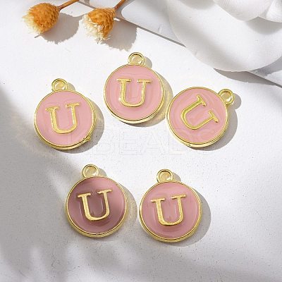 Golden Plated Alloy Enamel Charms ENAM-S118-07U-1
