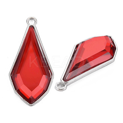 Faceted Glass Pendants PALLOY-N167-10-02P-RS-1