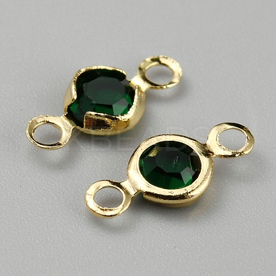Brass Rhinestone Connector Charms RB-WH0001-08F-1
