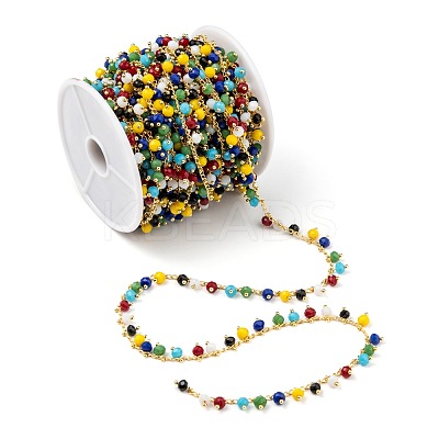 3.28 Feet Handmade Glass Beaded Chains X-AJEW-P061-A03-1
