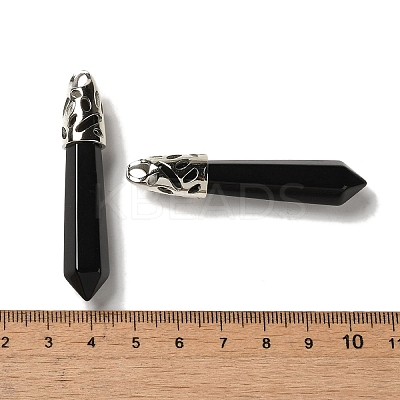 Natural Obsidian Pointed Big Pendants G-Z055-01P-25-1