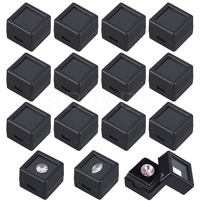 Cube Plastic Loose Diamond Storage Boxes CON-WH0095-49B-1