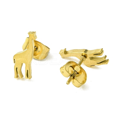 Cute Little Animal Theme 304 Stainless Steel Stud Earrings EJEW-B041-04H-G-1
