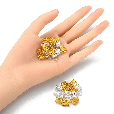 200Pcs 2 Colors Aluminum Dreadlocks Beads Hair Decoration ALUM-YW0001-05-1