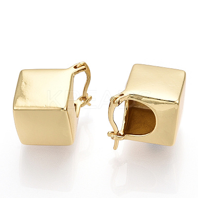 Brass Rhombus Thick Hoop Earrings for Women EJEW-F303-05G-1