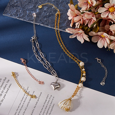 12Pcs 3 Colors Long-Lasting Plated Brass Curb Chain Extender KK-CN0003-14-1