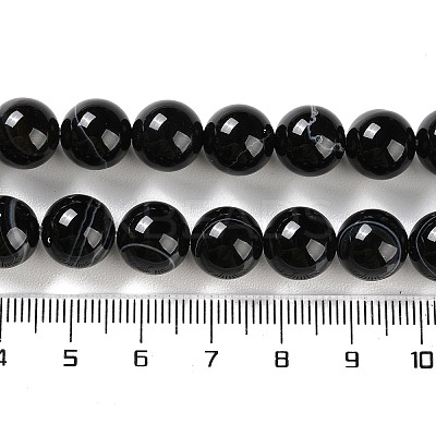 Natural Striped Agate/Banded Agate Beads Strands G-Z060-A01-C08-1